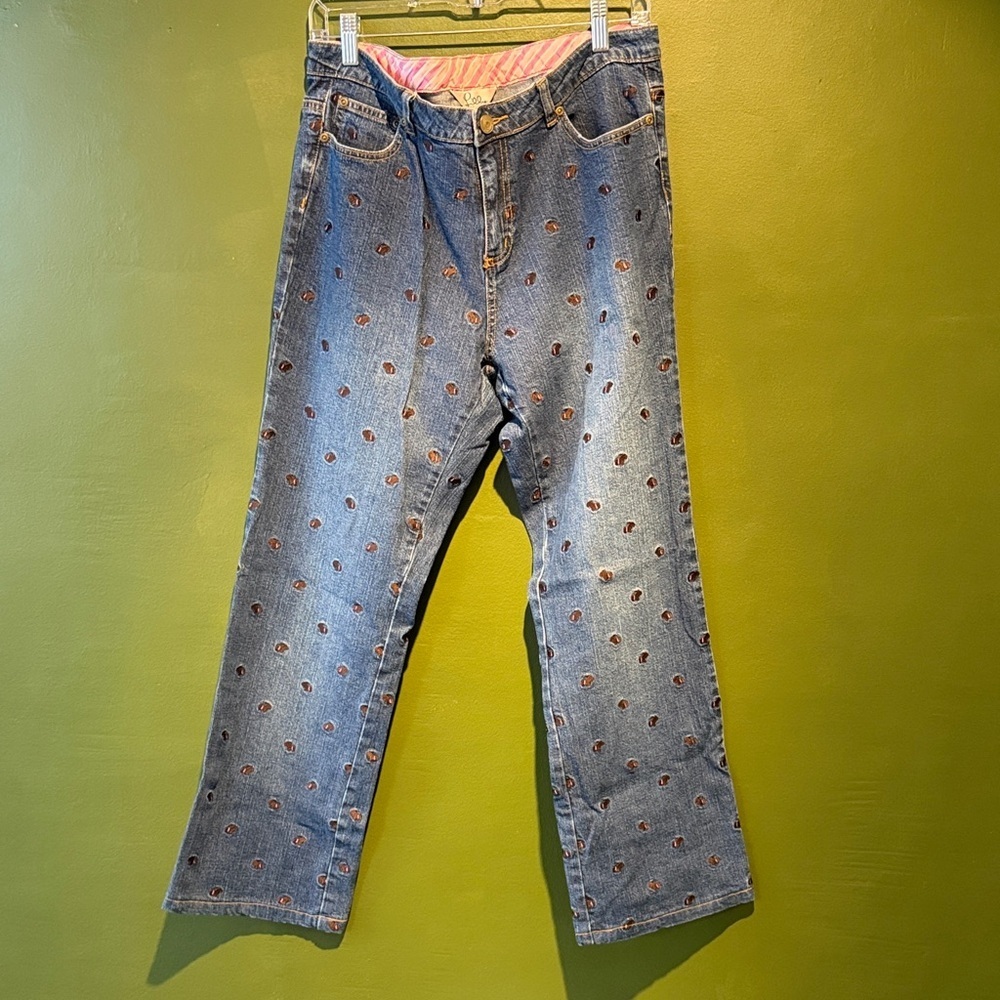 Lilly Pulitzer Dog Embroidered Blue Jeans